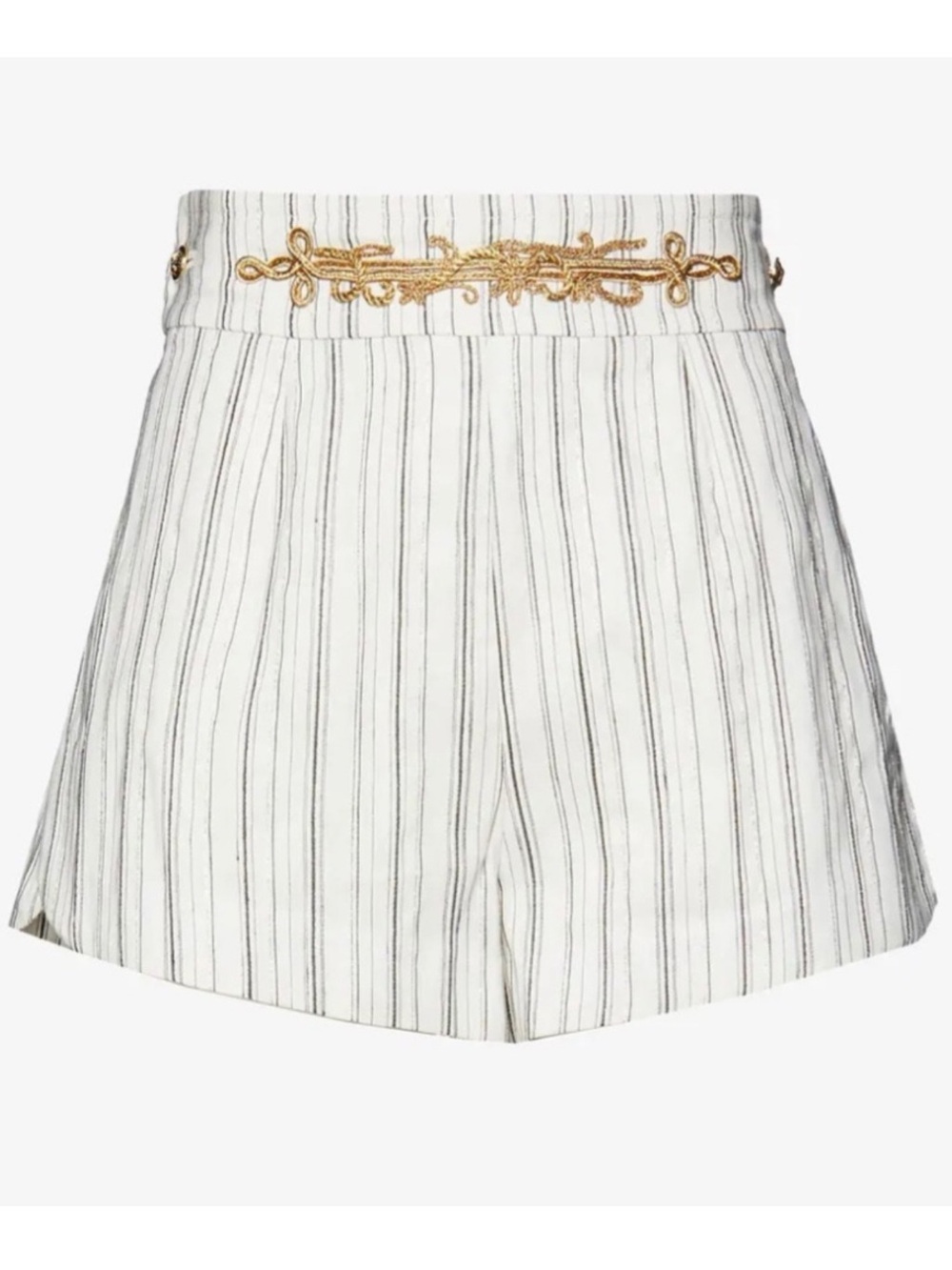 DUNDAS WHITE STRIPED LINEN BLEND SHORTS - Picture 7 of 9